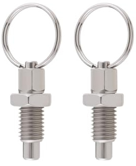 EMSea 2 Pezzi Pistone A Molla Con Anello Di Trazione M12 Perno A Sgancio Rapido Acciaio Inossidabile Tipo Non Bloccante Pistone A Molla Retrattile Manuale Tozzo Per Attrezzature Industriali