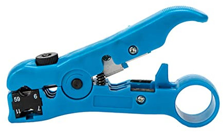 Veemoon Multifunktionale Abisolierzange Koaxialkabel Kompressionswerkzeug Aus Stahl Kunststoff Für Rg59 Rg6 Rg7 Rg11 Netzwerk Utp Stp Rund Flachkabel Professionelle Nutzung