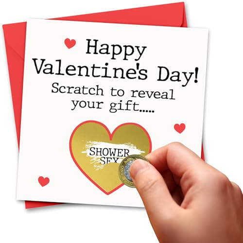 Naughty Valentine's Day Card Scratch Card Naughty Scratchcard Valentines Card For Him Valentines Card For Her Husband Boyfriend Fiance Wife Girlfriend Fiancee Rude Valentine's Card Funny (Shower)