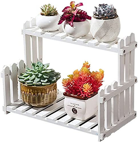 Estante de madera para flores, 2 niveles desmontables, estante de exhibición de escaleras de flores para jardín, patio, esquina, balcón, sala de estar, B + 40 cm