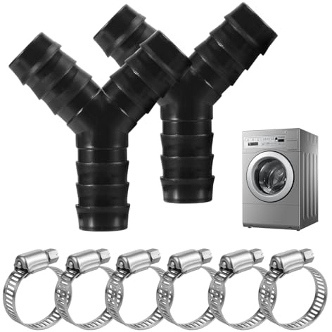 2 Stücke Geschirrspüler Waschmaschine,Y-Verteiler stück Schlauchschellen,Schwarz 3/4 zoll waschmaschine Y schlauchverbinder,Gartenschlauch Y Stück Geeignet für Küchenrohre,Waschmaschinen,Gärten