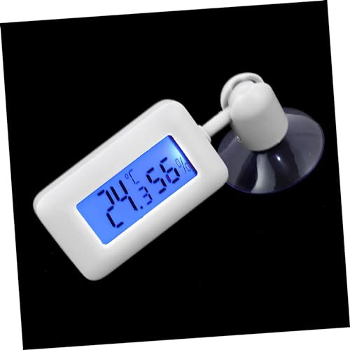 YARNOW Drehbares Reptilien-terrarium Thermometer Mit Saugnapf Digitales Hygrometer Zur Temperatur Feuchtigkeitsmessung Geeignet Für Schildkröten Echsenboxen Weiß
