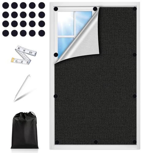 Protezione solare per finestra, oscurante, magnetica, 70 x 120 cm, oscurante, 100% opaco, tessuto oscurante, chiusura magnetica, pellicola oscurante per finestre