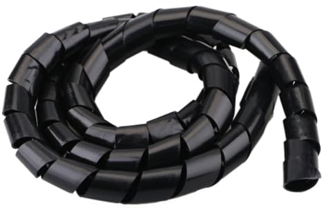 ANSIEDIO Kabelschlauch Kabelspirale Spiralband Kabelschutz Flexibler Spiralschlauch Kabelorganisation, Schwarz Φ30mm (Länge 1.5m)
