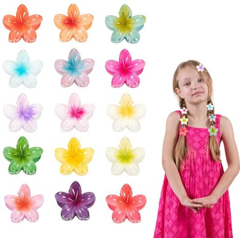 LUMOOM 15 pinzas para el pelo, joyas florales, diseño hawaiano, accesorios de peinado
