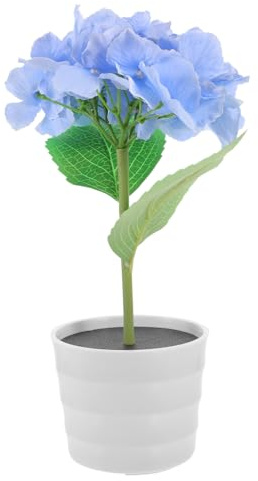 NULYLU Decorative Solar Garden Lights Hydrangea Flower Pot Lamp Solar Flowerpot Light