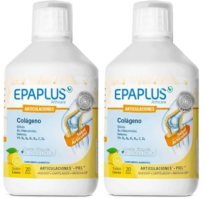 EPAPLUS Articulaciones Pack 2 Unidades Colágeno Líquido Sabor Limón 500 ml – Ayuda a la Movilidad y Salud Articular – Con Vitamina C – Tratamiento 40 Días