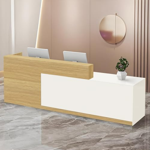 CCUKTFN Bancone Reception, Banco Reception con Cassetto e Ripiani Aperti, Banconi Reception da 100–180 cm, Moderno per Ufficio, Adatto per Saloni, Yffici, Hall, Negozi al Ddettaglio