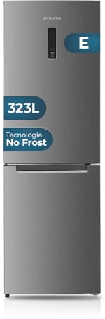 Hyundai Frigorífico Combi Inox, 2 Puertas HCB18560NEDI01, Capacidad 323 Litros, No Frost, Multi Air Flow, Bajo Nivel Sonoro, Puerta Reversible, Clasificación Energética E
