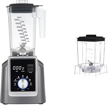 2L Automatic Professional Blender, Juicer Food Processor Ice Smoothies Fruit, Free Gift 600ml Dry Jar Easy to Use