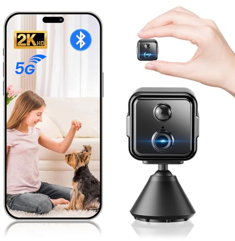 WeChip 2K HD Mini Cámara Vigilancia WiFi Interior Cámara con Vision Nocturna, Detección de Movimiento, App Móvil, Audio de 2 Vías, 21 Días de Batería