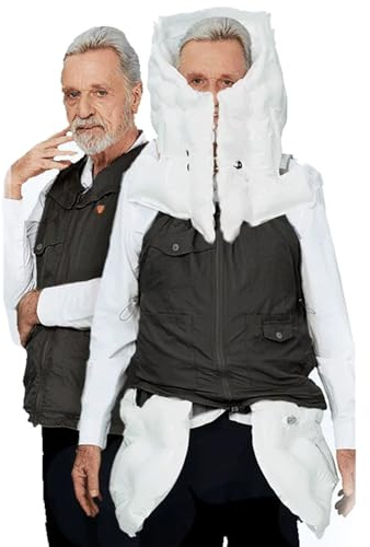 LSBHPPD Reusable airbag Jacket Elderly Prevent Fall Smart airbag Vest With APP To View Exercise Data For Outdoor Use,Comprehensive Protection for the Elderly from Falling MaleBlack-XXL