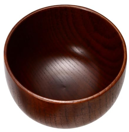 Alipis Bol à Savonnette à Raser en Bois Naturel Tasse à Savonnette à Mousse pour Homme Bol à Raser Solide Surface Polie pour Rasage Traditionnel et Soins Barbe