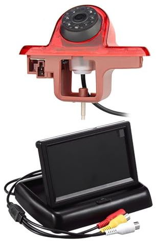 Cámara de respaldo de coche para tráfico (2001-2014), compatible con Combo (2001-2011), luz de freno CCD HD retroceso (cámara de luz de parada) (pantalla plegable)