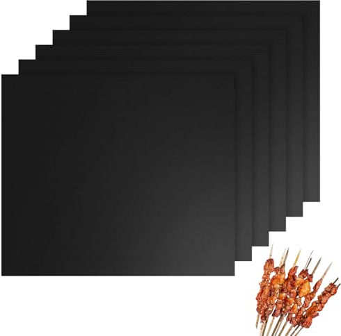 Simsky 6 Stück Silikon Backmatte, 40x33 cm BBQ Grillmatte, Backpapier Wiederverwendbar für Backofen & Grill, Dauerhafte Backfolie BPA- und PFAS-frei, Antihaft Backmatte Silikon für Kekse, Brot, Pizza