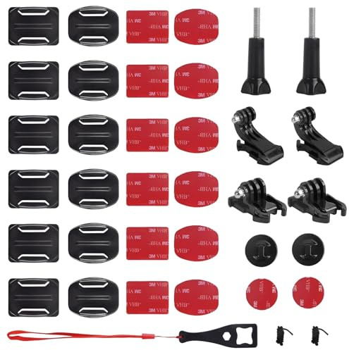 Gtwinsone 35 Stück Action Cam Halterung Kleben für Gopro Klebepads Flache Gebogene Klebehalterunge für Gopro Helmhalterung mit Stativ Adapter Helmbefestigung für Hero DJI Osmo Action Kameras