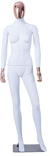 Eurohandisplay Frau, DF7-6D schöne abstrakte weiß Matt lackierte Schaufensterpuppe Galvanik Kopf und Hände Neu Männliche Weiblich (Frau, DF7-6D)