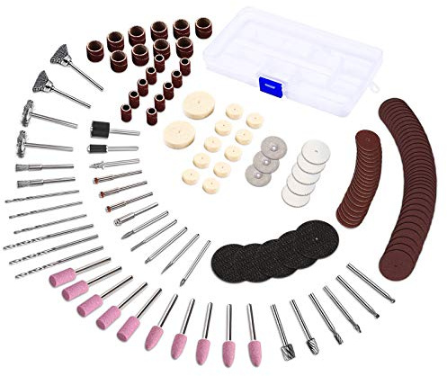 141pcs Rotary Tool Accessories Kit - GOXAWEE 1/8-inch Shank All Purpose Power Tool Accessory Set Universal Fitment for Easy Drilling Sawing Sanding Grinding Polishing