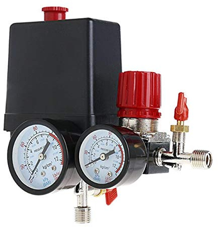 Válvula de compresor de aire con control 90-120PSI + regulador de presión