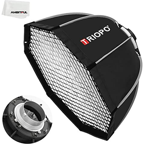 Triopo Bowens Mount Quick Release Octagon Soft Box,Portable Octagon Umbrella Softbox With Honeycomb Grid (55 cm / 21.6 inch)
