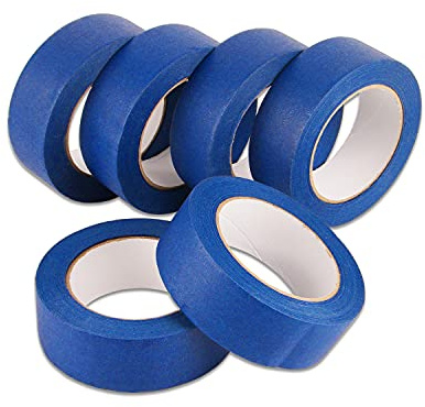 Lichamp Painters Tape Wide 1.5 inches, Masking Blue Painters Tape Bulk Pack, 6 Rolls x 1.5 inches x 55 Yards (330 Total Yards)