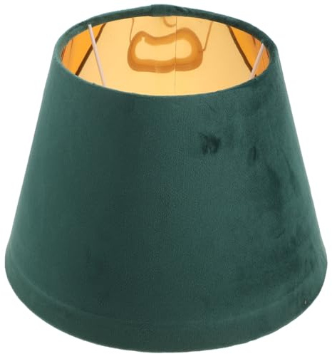 Lurrose Tischleuchte Lampenschirm Tuch Lampenschirm Stoff Barrel Flache Trommel Lampenabdeckung E27 Lampenhalter für Tischlampe Stehleuchte Hauptdekor Grün Lampe Stoffschirm