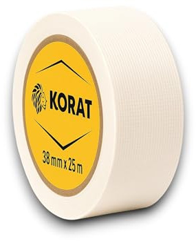 KORAT Nastro Americano Telato Extra Forte per Rilegatura Libri, Riparazioni, Fissaggio, Imballaggio, Sigillatura, Emergenze, Tutti gli utilizzi - Per interni ed esterni - 38 mm x 25 m (Bianco)