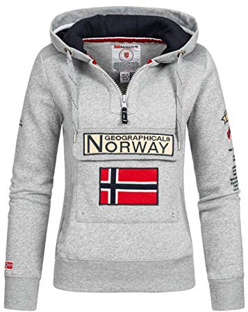 Geographical Norway Gymclass Lady - Sudaderas Mujer con Capucha Y Bolsillos - Sudadera Manga Larga Chaqueta Caliente - Cremallera Jersey Mujeres Primavera Verano Otoño Invierno
