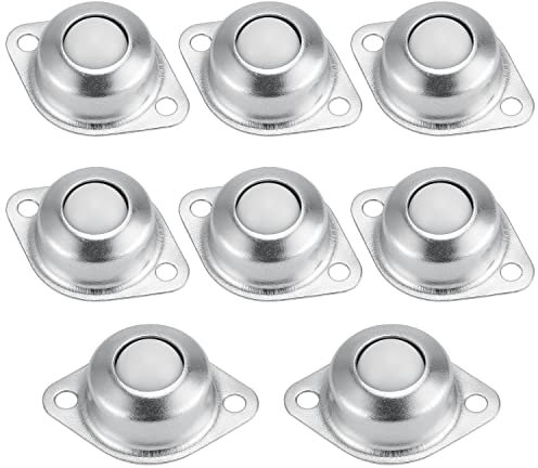 8 Stück Kugelrollen, Kugelrollen für Möbel, Nylon Kugelrollen Schwerlast, Kugelrollen Kleine, Mini Kugelrollen, Kleine Möbelrollen mit 2 Montagelöcher, Mini Rollen für Möbel, Transportvorrichtung