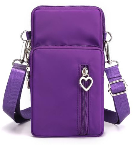 DuoLmi Umhängetasche Damen Klein, Crossbody Tasche für Damen, Nylon Handy Mini-Tasche Kleine Schultertasche Multifunktionale Handytasche, Handytasche zum Umhängen Damen