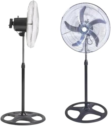 MY TEST Ventilatore a Piantana da Terra Potente Motore 65w Basso Consumo Energetico 3 Livelli di Velocità corpo in Metallo con 5 Pale Regolazione in Altezza Silenzioso Max 79dB