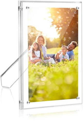 lalago Acryl Magnetischer Bilderrahmen,20 * 25 cmRahmenloser Bilderrahmen, 10 inch Doppelseitig Fotorahmen für Foto