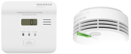 Hekatron CO-Alarm KonexXt CO One & Rauchmelder Genius Plus X – Edition 2021 - Optional Funk-vernetzbarer Rauchwarnmelder mit 10 Jahre-Batterie