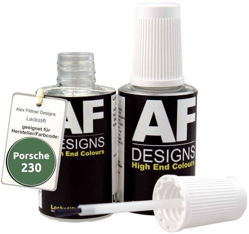Alex Flittner Designs Lackstift Set kompatibel mit Porsche 230 Grün Metallic schnelltrocknend 2x20ml Autolack