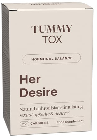 Kapseln für Frauen mit Maca, Ashwagandha, Ginseng, Zink, Biotin, Hafer, Vitamin D3, B6 und B12 – Hormon Balance Frau, Lust – Her Desire von Tummy Tox