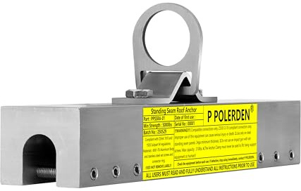 P Polerden Standing Seam Roof Anchor Clamp, Reusable Roofing Anchors Fall Protection Safety Kits, No Drill Roof Anchor, OSHA/ANSI Compliant, Lightweight, Solid Aluminum Alloy