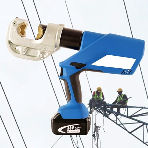 Hydraulic Cable Lug Crimper Pliers, Rechargeable Crimping Tool, Electrical Terminal Cable Wire Crimper Kit with 11/12 Dies,400