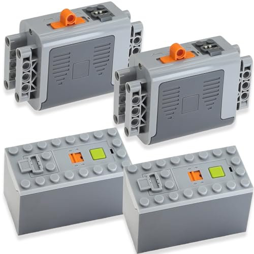 Zylopa Lot de 4 boîtes à Piles AA 8881 AAA 88000 Compatible avec Les principales Marques Power-Functions Technic-Parts