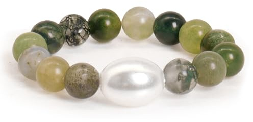 GUSXPPD Natursteinringe für Damen, Naturstein Stretch Ring, Perlen Elastische Rings, Kristall Perlenrings, Naturstein Ringe, Edelstein Perle Stapelbar Ringe (Mehrfarbig B)