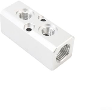 Manguera de aire de aluminio en línea colector bloque divisor G1/4 rosca 2/3/4 vías 4/5/6 puertos para sistemas neumáticos (2 vías)