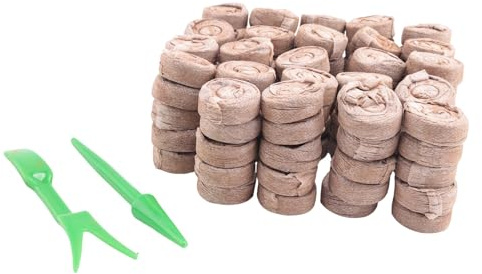 Qusedwey 120 Piezas 30Mm Turba Pellet Suelo Planta Arrancadores Tapones Bloque de Suelo de PláNtula, Fertilizante de Semillas Bloque de Nutrientes para Flores