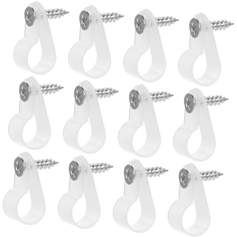 Holibanna 200 Pezzi Fibbia di fissaggio del filo fisso stringicavo organizer per cavi per elettrodomestici fermacavi fermacavo clip per cavi da parete Clip a filo elettrico plastica bianca