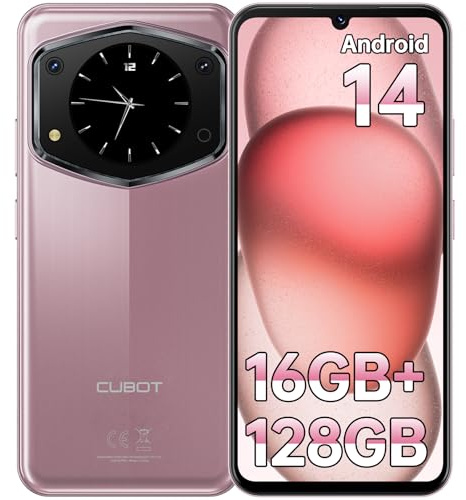 CUBOT A30 Téléphone Portable - 16(6+10) GO+128GO/TF1TO Mobile Android 14, 6.74 HD+/90Hz Affichage, 1.46 Écran Arrière, 48MP+16MP Caméra, 5100mAh, Double SIM 4G Téléphone Incassable, Face ID/GPS/OTG
