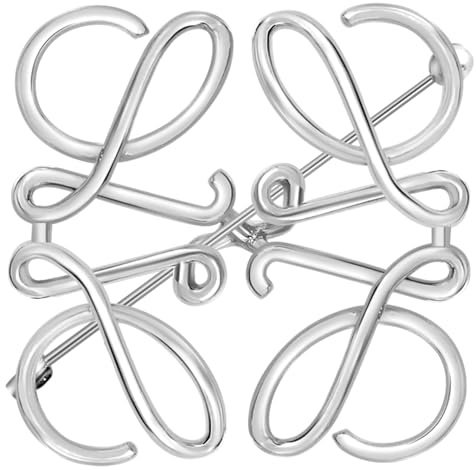Große Silver Buchstabe L Broschen für Kleidung Brief,CC Brosche Damen Silber,Brooch,Ideal Geschenk für Frauen, Ideal für Geburtstage,Muttertag,Mode Schmuck
