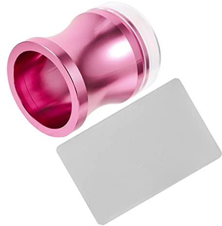 VICASKY Kit Stampo per Unghie in Lega di Alluminio e Silicone Rosa, Set Manicure Leggero e Multifunzionale Raschietto per Nail Art