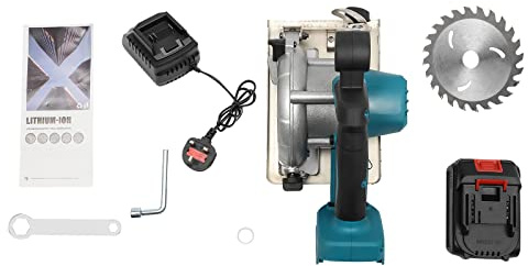 Compact Electric Circular Saw, Cordless mini Saw with Lithium Battery and Charger, Suitable for Wood Cutting