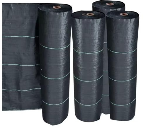 DIWAL Telo Pacciamatura Tessuto Geotessile Barriera Erbacce Rotolo Copertura Terreno Resistente UV per Giardino, Orto, Prato, Terrazze, Vialetti, Aiuole, Esterni, Cortile, Paesaggistica(1m x 100m)
