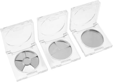 PRETYZOOM Estuche Vacío Transparente para Colorete de 40 MM Caja Cuadrada para Sombras de Ojos Organizador Cosmético Recargable Envase para Polvos y Bases de Maquillaje Pack de 15