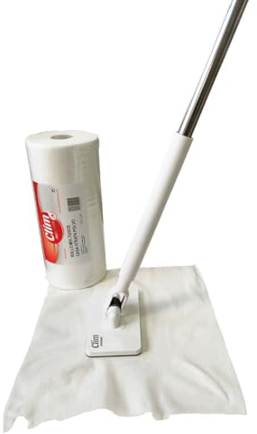 Clim Profesional Mini Mopa con Clip y Gasa Atrapapolvo 37m Zonas Altas | Precorte cada 29cm, Tejido Viscosa, Carga Electrostática, Apto Paredes y Lámparas