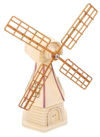 NUOBESTY White Resin Dutch Windmill Desktop Ornament for Home Decor, Elegant and Delicate Model Windmill Decoration for Bedroom or Company Display